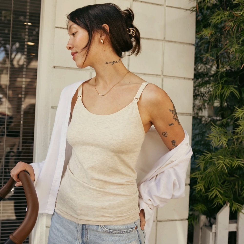 Kindred Bravely Bamboo Maternity & Nursing Camisole Heather Gray